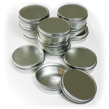 Set Of 12 Tin Containers 2 oz. image 0